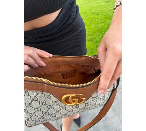 Жіноча сумка Gucci Aphrodite Shoulder Bag Brown Leather