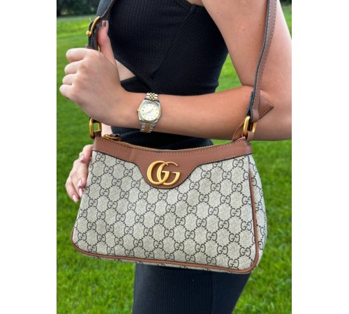 Жіноча сумка Gucci Aphrodite Shoulder Bag Brown Leather