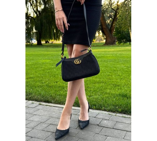 Жіноча сумка Gucci Aphrodite Shoulder Bag Grey \ black