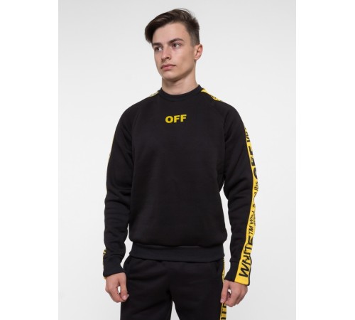 Свитшот утепленный OFF WHITE черный