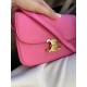 Сумка жіноча Celine Teen Triomphe Bag in Shiny Calfskin Pink Селін яскраво-рожевий DN091