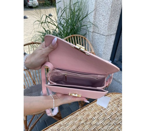 Сумка жіноча Celine Teen Triomphe Bag in Shiny Calfskin Pink Селін рожевий DN062