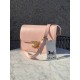 Сумка жіноча Celine Teen Triomphe Bag in Shiny Calfskin Pink Селін пудра DN063