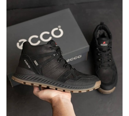 зимові шкіряні ботинки  Ecco  Black