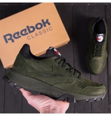 шкіряні кросівки Reebok олива