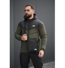 Комплект чоловічий TNF: куртка TNF чорна-хакі + штани TNF чорні. Барсетка TNF у подарунок!