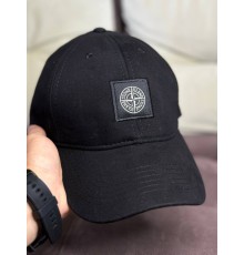 Кепка Stone Island black logo C008-3