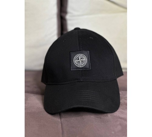 Кепка Stone Island black logo C008-3