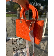 Жіноча сумка Christian Dior Lady D-Lite orange Діор помаранчева 085