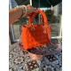 Жіноча сумка Christian Dior Lady D-Lite orange Діор помаранчева 085