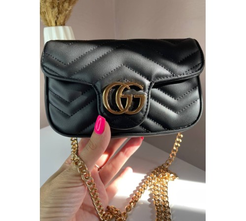 Сумка жіноча Gucci black Гуччі чорна 071