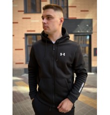 Зимова кофта на змійці з начосом Under Armour чорна RD272