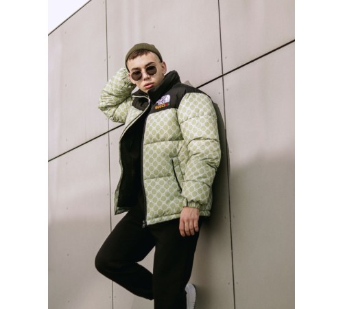 Куртка пухова TNF Gucci оливкова