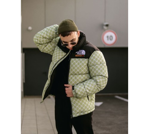 Куртка пухова TNF Gucci оливкова