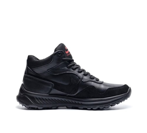 зимові шкіряні ботинки  Nike  Black