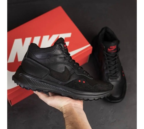 зимові шкіряні ботинки  Nike  Black