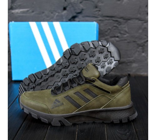 Шкіряні кросівки Adidas Terrex олива