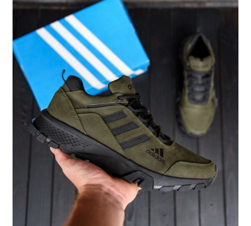 Шкіряні кросівки Adidas Terrex олива