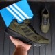 Шкіряні кросівки Adidas Terrex олива