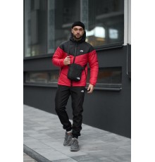 Комплект куртка TNF чорно-червона + штани TNF. Барсетка TNF у подарунок!