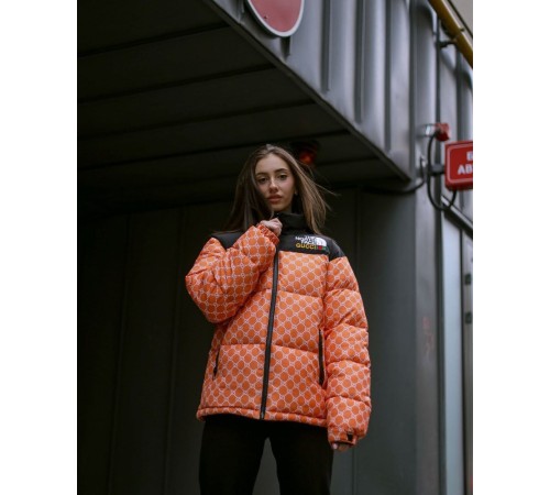 Куртка пухова TNF Gucci помаранч