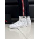 Кроссовки высокие Nike Air Jordan 1 кожа (White)