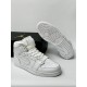 Кроссовки высокие Nike Air Jordan 1 кожа (White)