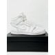 Кроссовки высокие Nike Air Jordan 1 кожа (White)