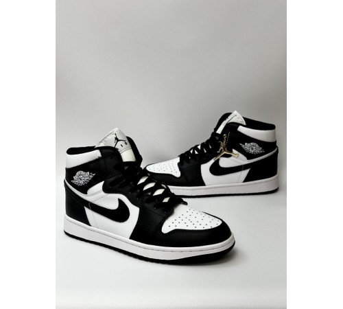 Кроссовки высокие Nike Air Jordan 1 (black / white)