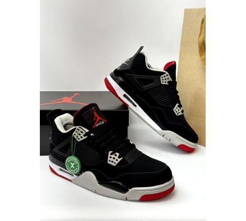 Кроссовки Nike Air Jordan Retro 4 (Black/Red)