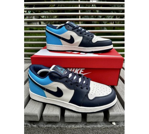 Кроссовки Nike Air Jordan 1 low (blue & white)