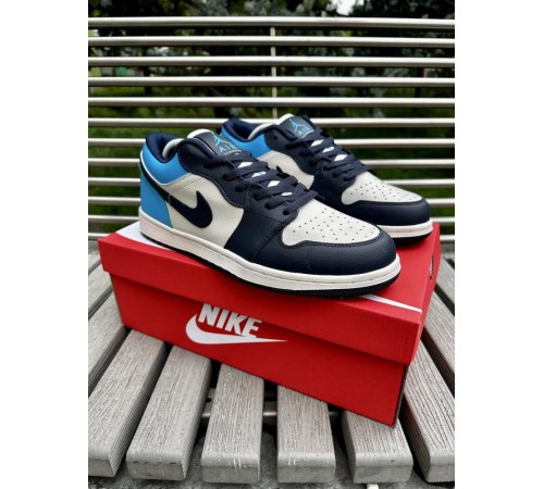 Кроссовки Nike Air Jordan 1 low (blue & white)