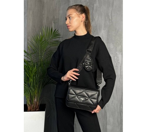 Жіноча сумка Prada Re-Nylon Padded Shoulder black