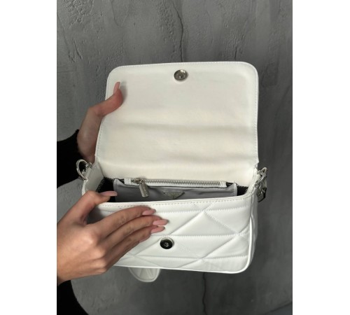 Жіноча сумка Prada Re-Nylon Padded Shoulder white