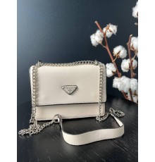 Жіноча сумка Prada Monochrome Saffiano beige