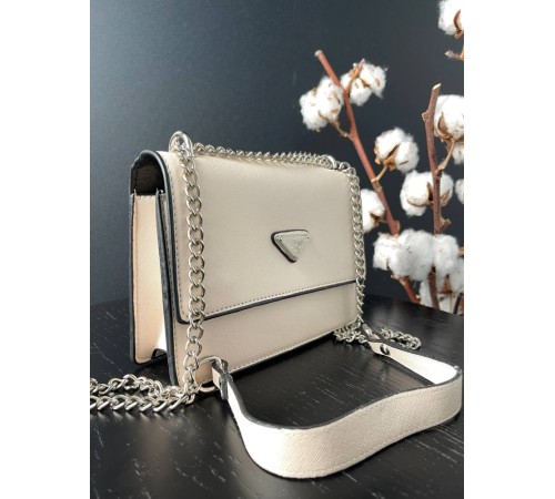 Жіноча сумка Prada Monochrome Saffiano beige