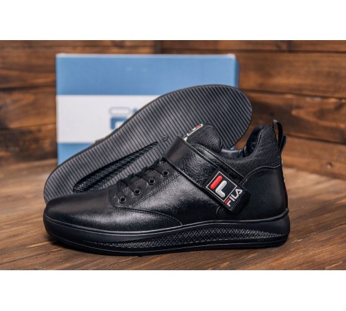 шкіряні зимові ботинки Fila Black