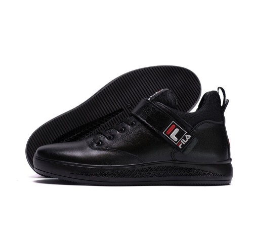 шкіряні зимові ботинки Fila Black