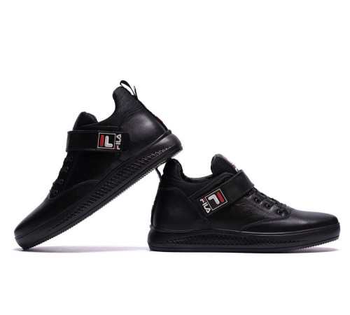 шкіряні зимові ботинки Fila Black