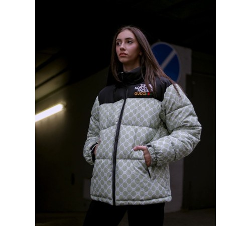 Куртка пухова TNF Gucci сіра жіноча