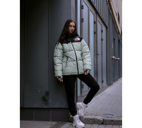 Куртка пухова TNF Gucci сіра жіноча