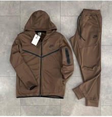 Костюм спортивний коричневий Nike Tech fleece brown