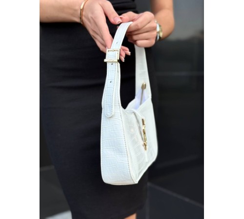 Жіноча сумка  Yves Saint Laurent Hobo White Croco white