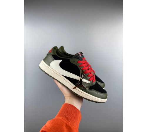 Чоловічі кросівки Nike Air Jordan 1 Low x Travis Scott black green