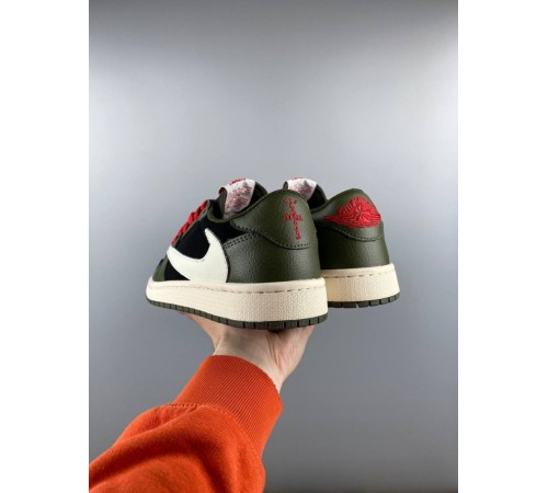 Чоловічі кросівки Nike Air Jordan 1 Low x Travis Scott black green