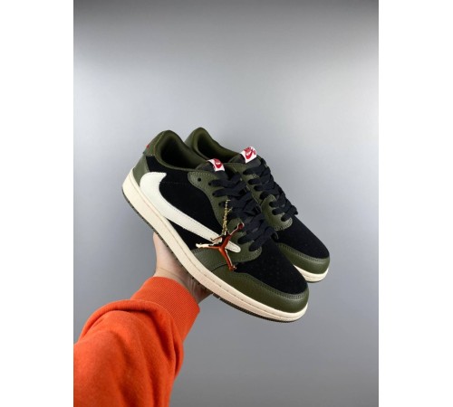 Чоловічі кросівки Nike Air Jordan 1 Low x Travis Scott black green