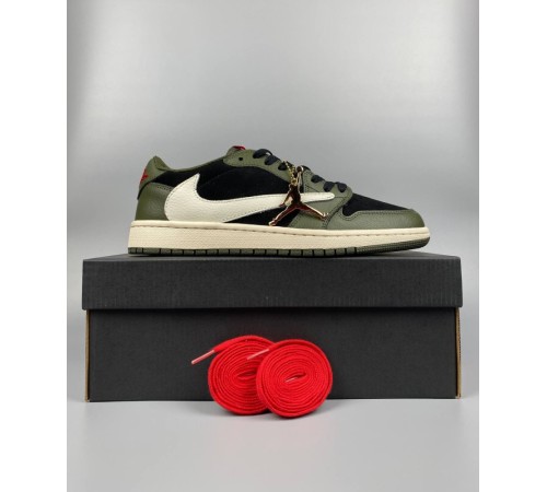 Чоловічі кросівки Nike Air Jordan 1 Low x Travis Scott black green