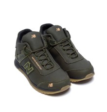 зимові шкіряні кросівки New Balance олива.