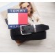 Кожаный мужской ремень Tommy Hilfiger черный