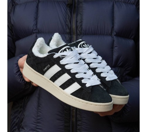 Зимові Adidas Campus Winter на хутрі  black\white